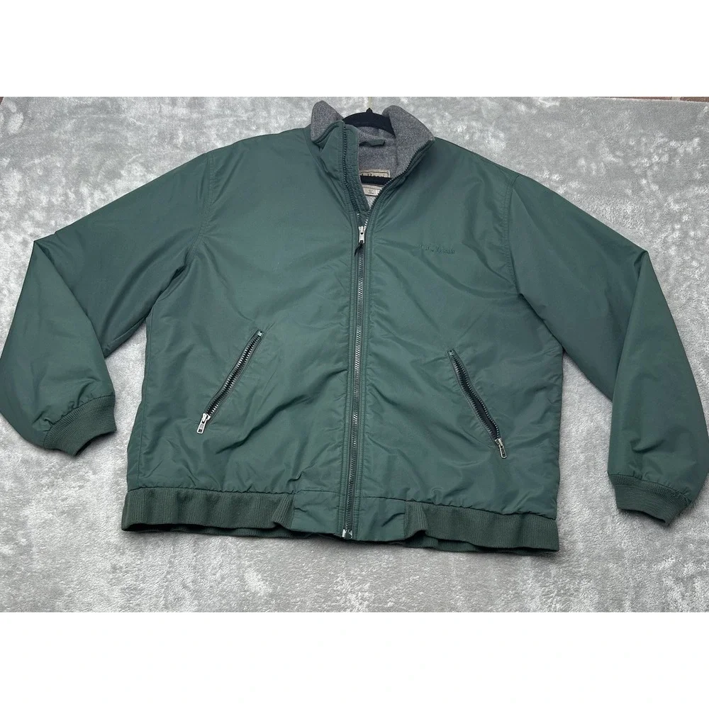 Vintage L.L. Bean Full Zip Green Jacket Men's Large- MUST READ FULL DESCRIPTION